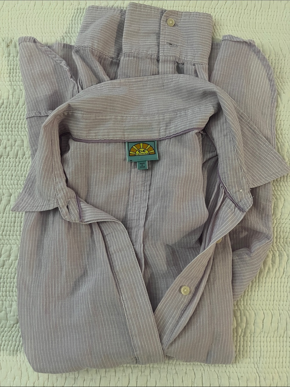 C&C California Lavender Pinstripe Button-Up Shirt